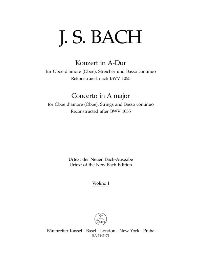 Konzert für Oboe d'amore (Oboe) A-Dur (Violin 1)