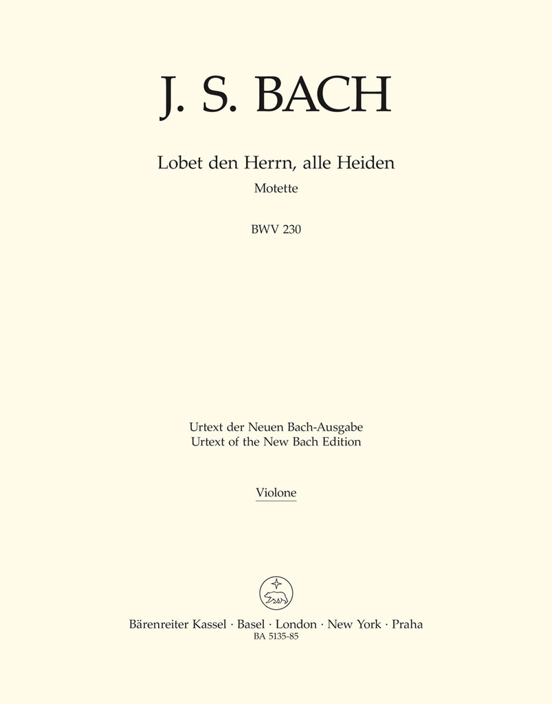 Lobet den Herrn, alle Heiden, BWV.230 (Double bass)