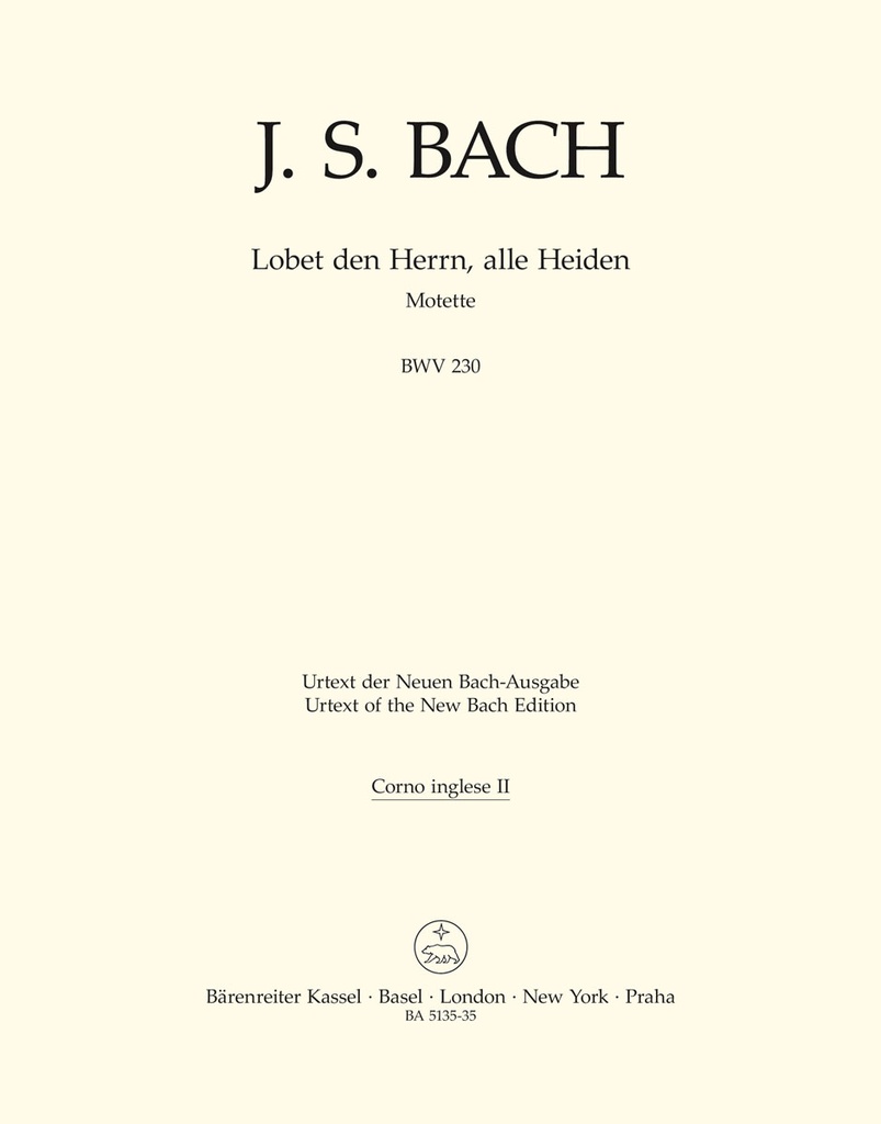 Lobet den Herrn, alle Heiden, BWV.230 (English horn 2)