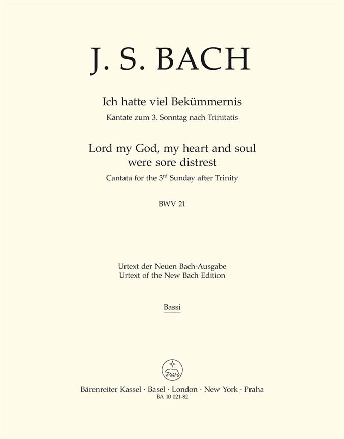 Lord my God, my heart and soul were sore distrest, BWV.21 (Double bass)
