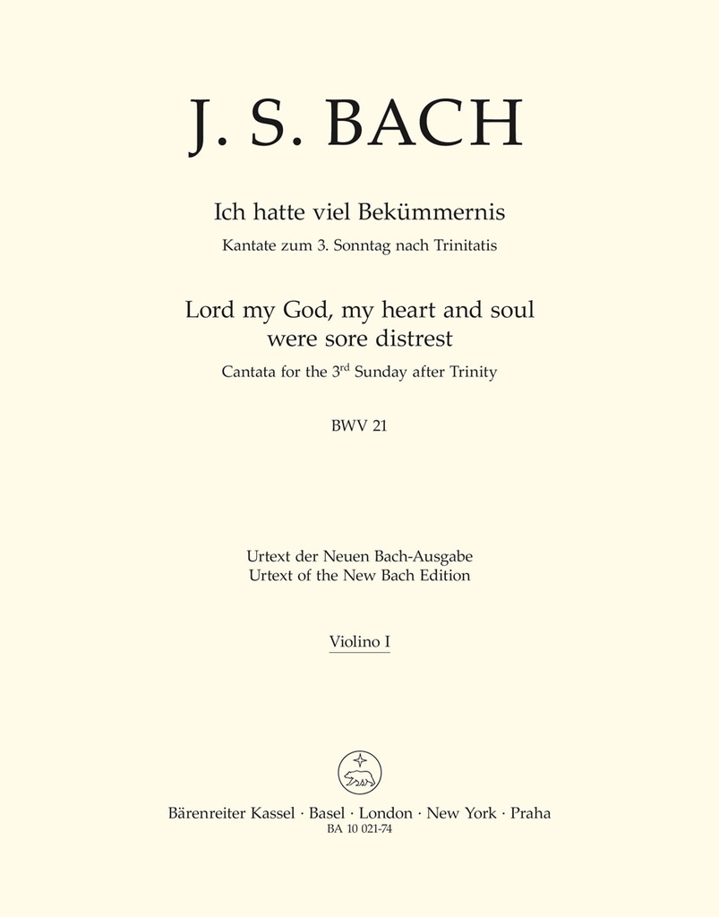 Lord my God, my heart and soul were sore distrest, BWV.21 (Violin 1)