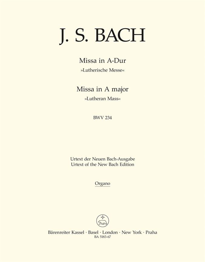 Mass A major, BWV.234 'Lutheran Mass 2' (Basso continuo )