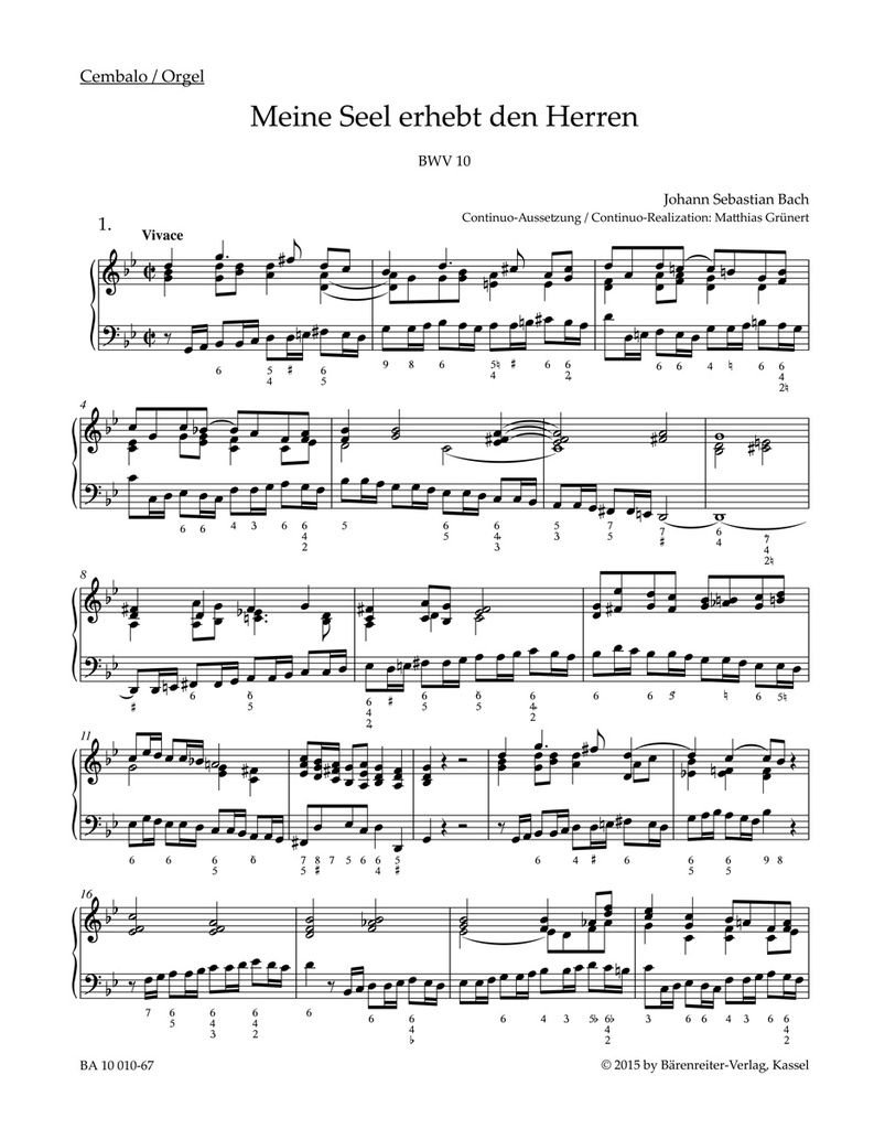 Meine Seel erhebt den Herrn, BWV.10 (Basso continuo )