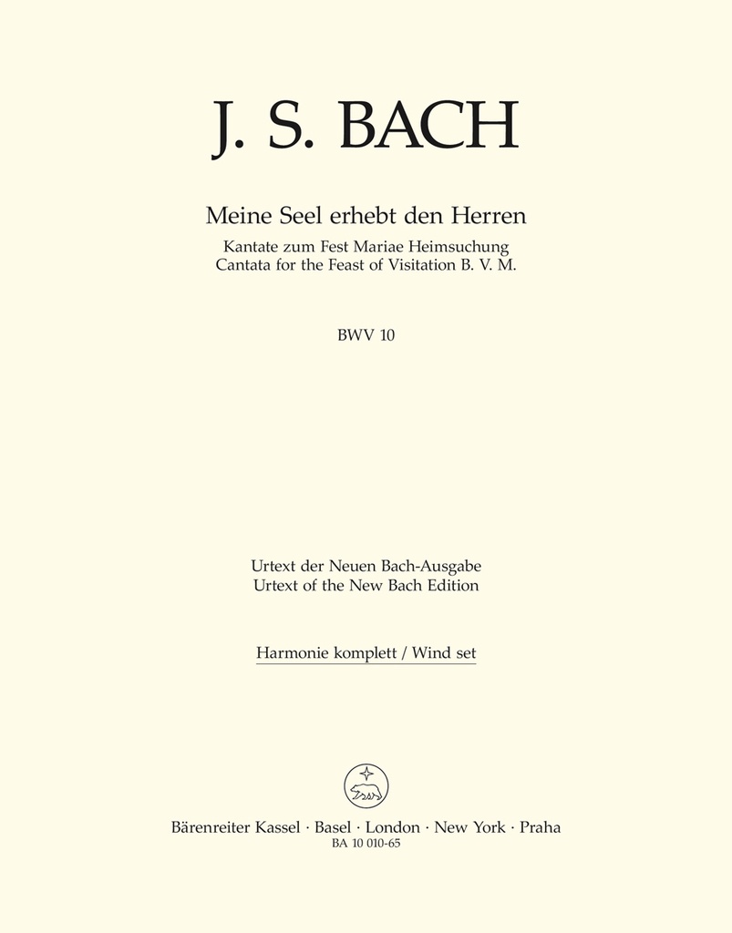 Meine Seel erhebt den Herrn, BWV.10 (Wind parts, Urtext edition)