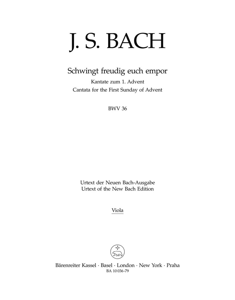 Schwingt freudig euch empor, BWV.36 (Final version) (Viola)