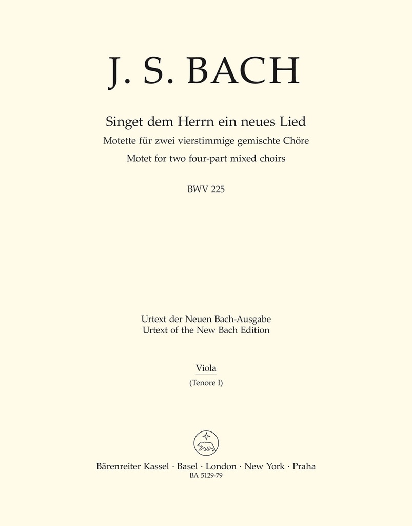 Singet dem Herrn ein neues Lied B major, BWV.225 (Viola)