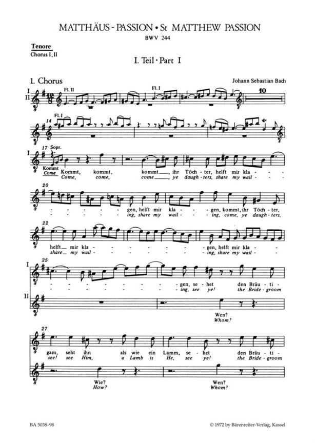 Matthaus-Passion, BWV.244  (T)