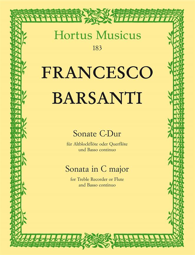 Sonata for Treble Recorder or Flute and Basso continuo C major (Set of parts)