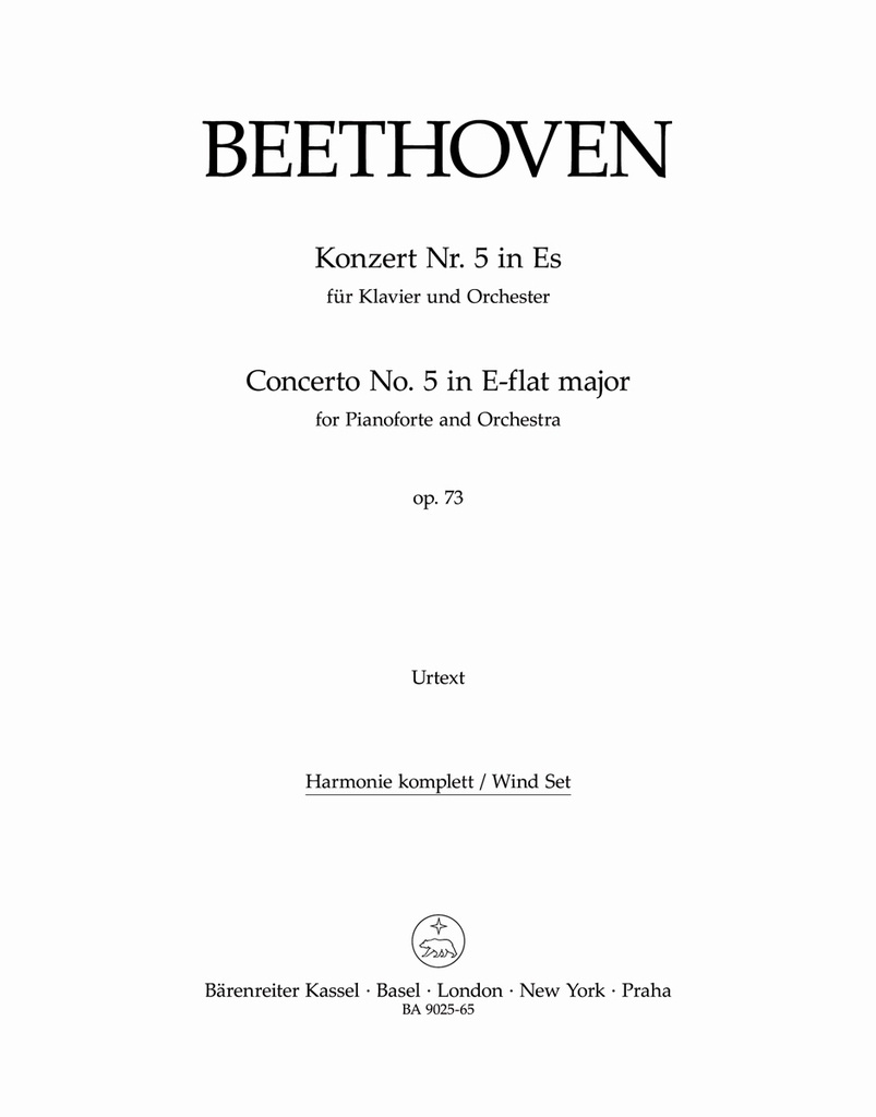 Concerto for Pianoforte and Orchestra No.5 E-flat major, Op.73 (Wind parts, Urtext edition)