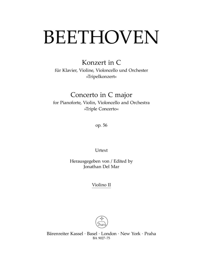 Concerto for Pianoforte, Violin, Violoncello and Orchestra C major, Op.56 'Triple Concerto' (Violin 2)