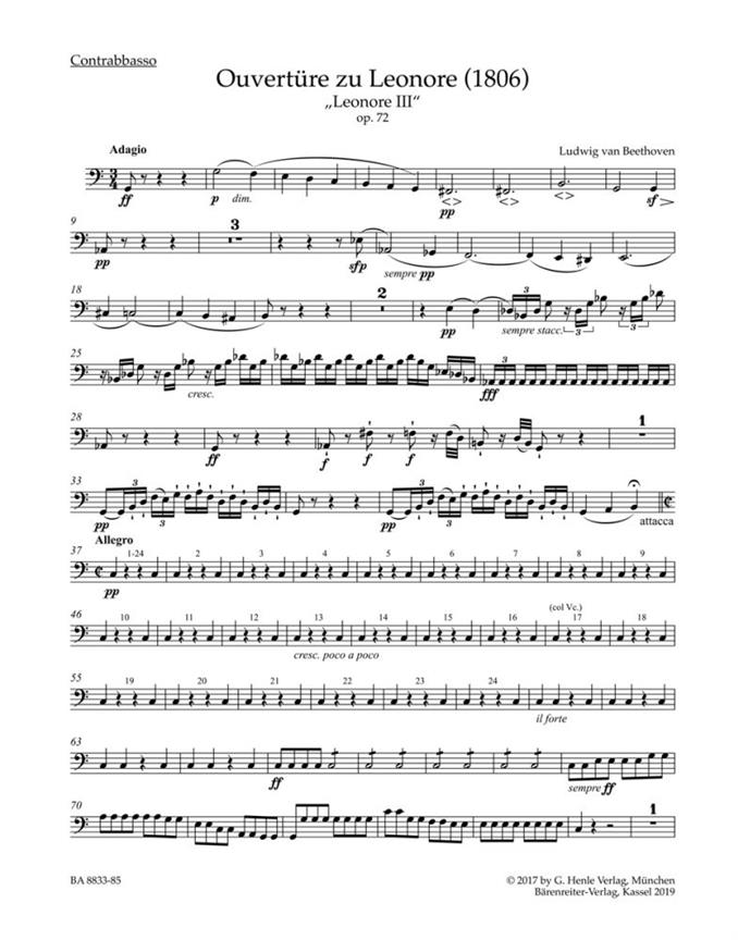 Leonore-Ouvertüre for Orchester No.3 (1806) (Double bass)