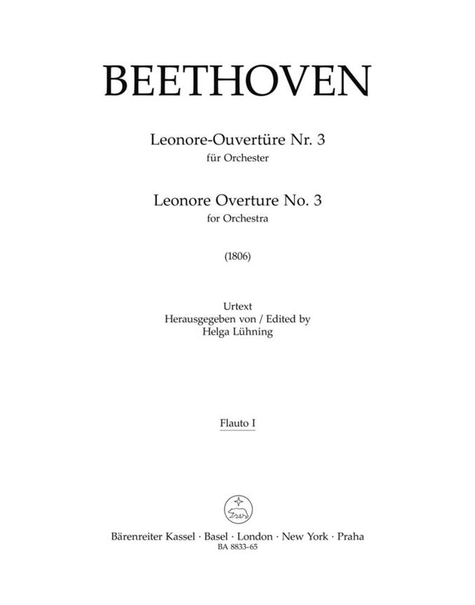 Leonore-Ouvertüre for Orchester No.3 (1806) (Wind parts, Urtext edition)