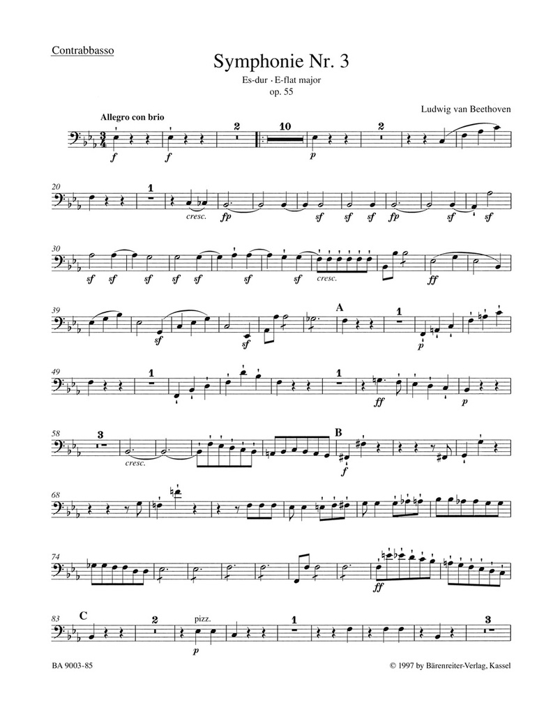 Symphony No.3 E-flat major, Op.55 'Eroica' (Double bass)