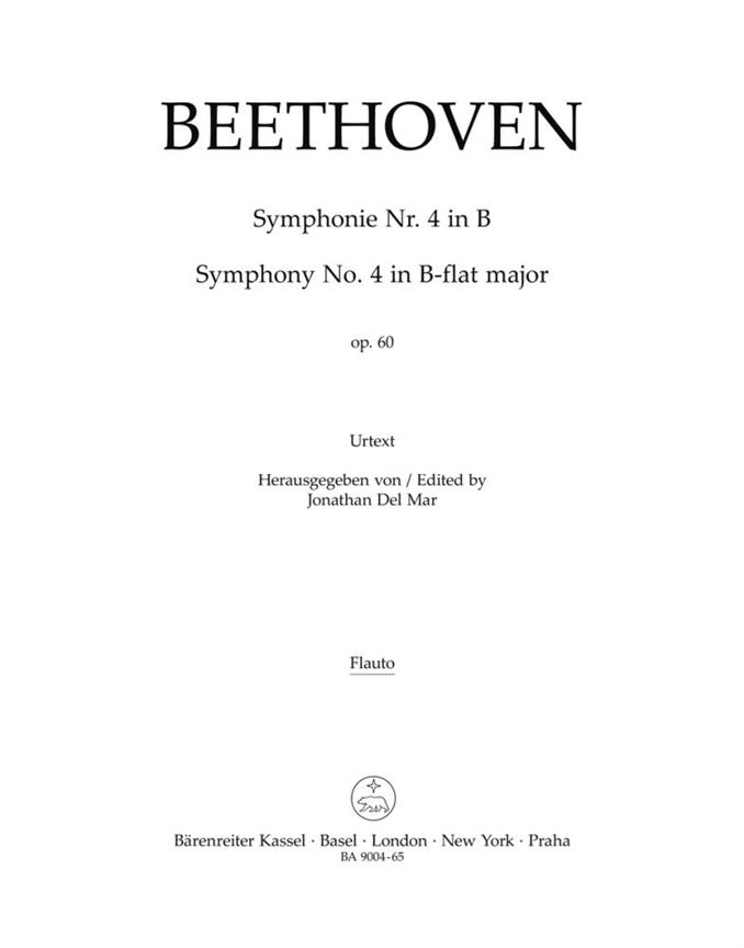 Symphony No.4 B-flat major, Op.60 (Wind parts, Urtext edition)
