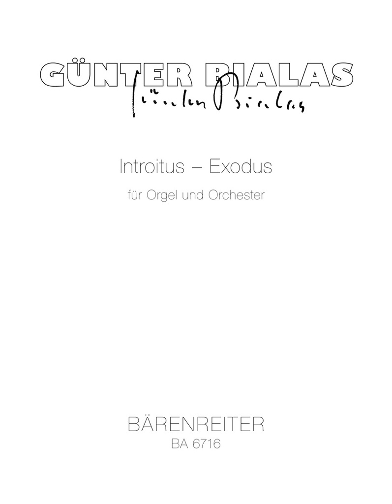 Introitus Exodus für Orgel und Orchester (1976)In memoriam Karl Vötterle- (Study score)