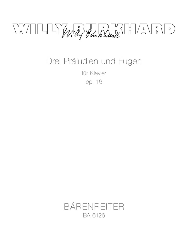 3 Präludien und Fugen für Klavier, Op.16 (1927)