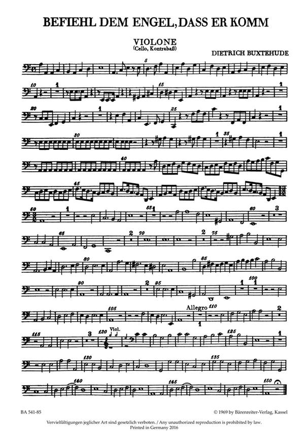 Befiehl dem Engel dass er komm, BuxWV.10 (Cello / double bass)