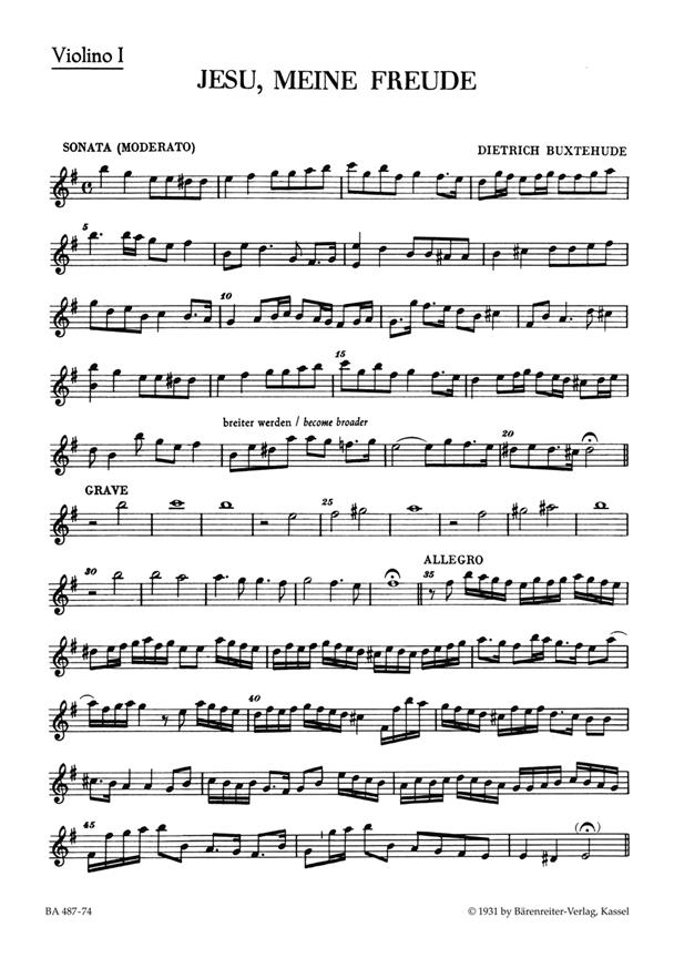 Jesu, meine Freude, BuxWV.60 (Violin 1)