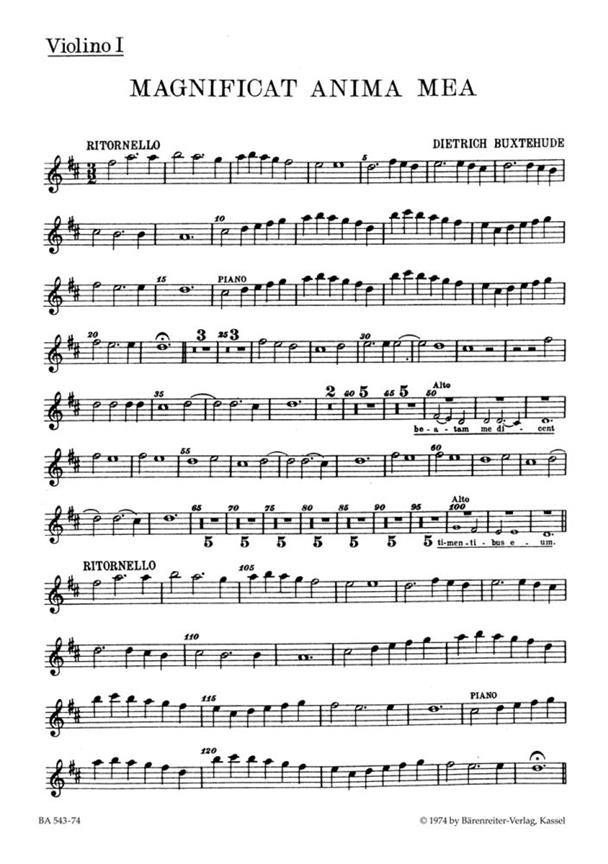 Magnificat anima mea BuxWV-Anh 1 (Violin 1)