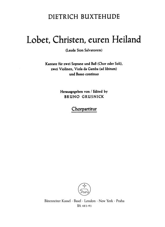 Praise him, Christians BuxWV 68 (Choral score)