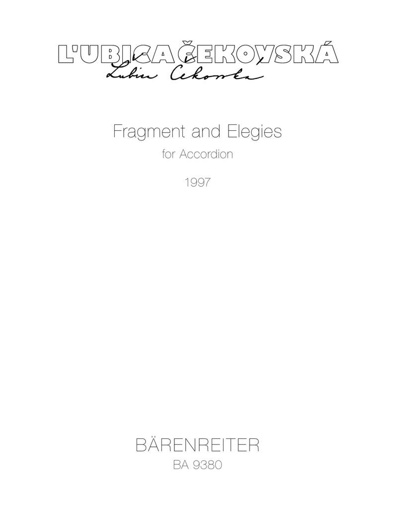 Fragment and Elegies for Accordion (1997)