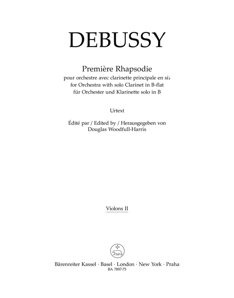 Première Rhapsodie for Orchestra with Solo Clarinet in B-flat (Violin 1)
