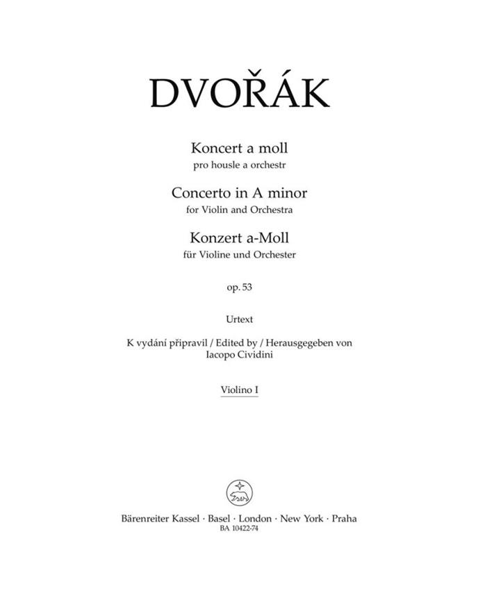 Concerto for Violin and Orchestra A minor, Op.53 (Violin 1)