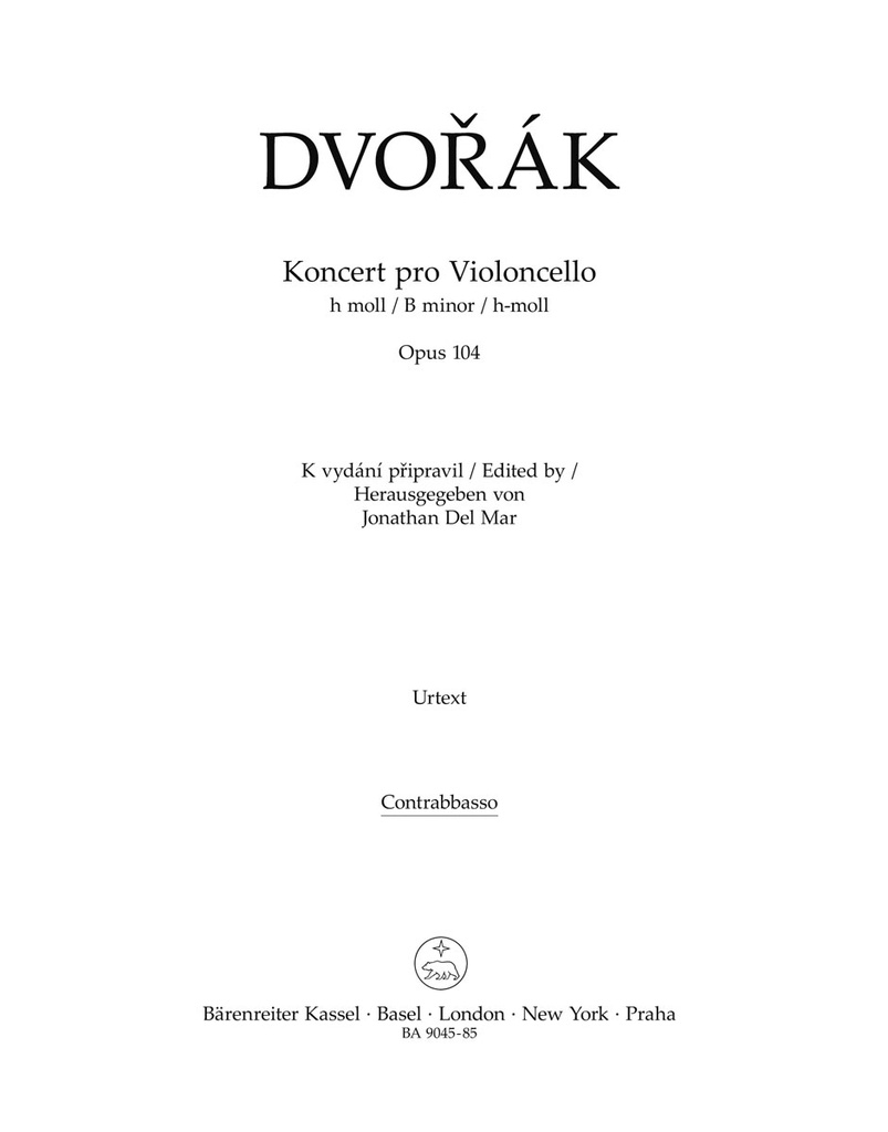 Concerto for Violoncello and Orchestra B minor, Op.104 (Double bass)