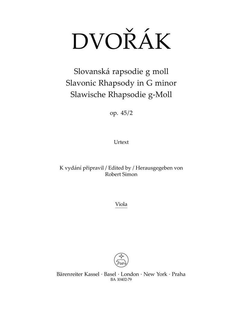Slavonic Rhapsody G minor, Op.45/2 (Full score, Urtext edition)