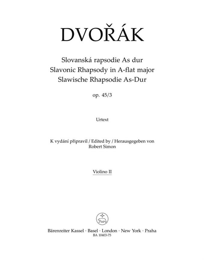 Slawische Rhapsodie As-Dur, Op.45/3 (Violin 2)
