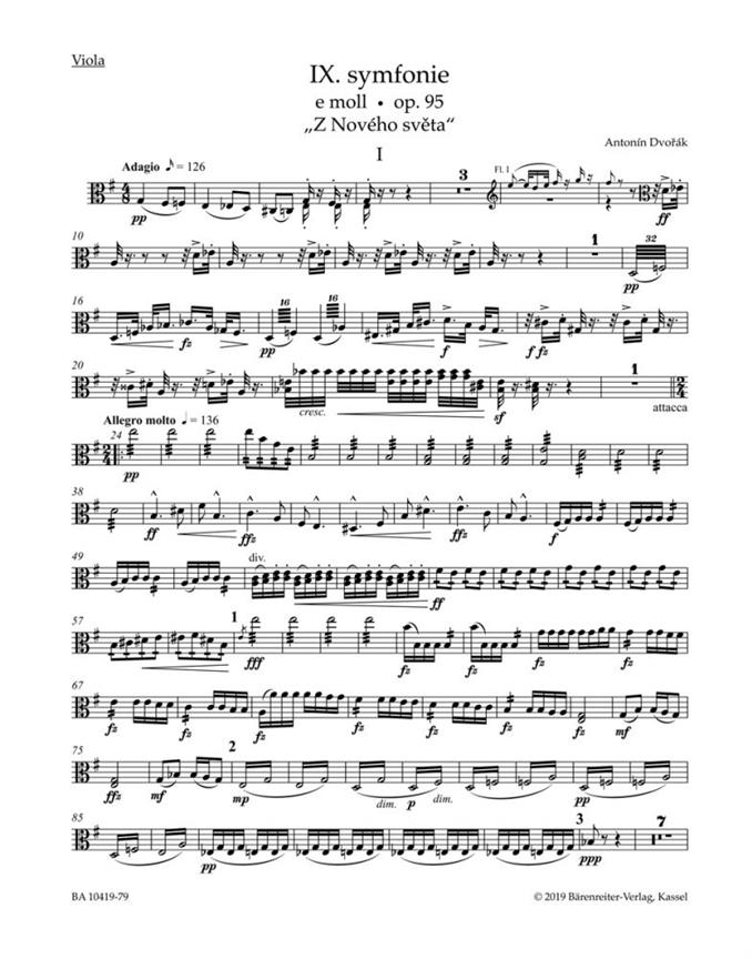 Symphonie No.9 e-Moll, Op.95 'Aus der Neuen Welt' (Viola)