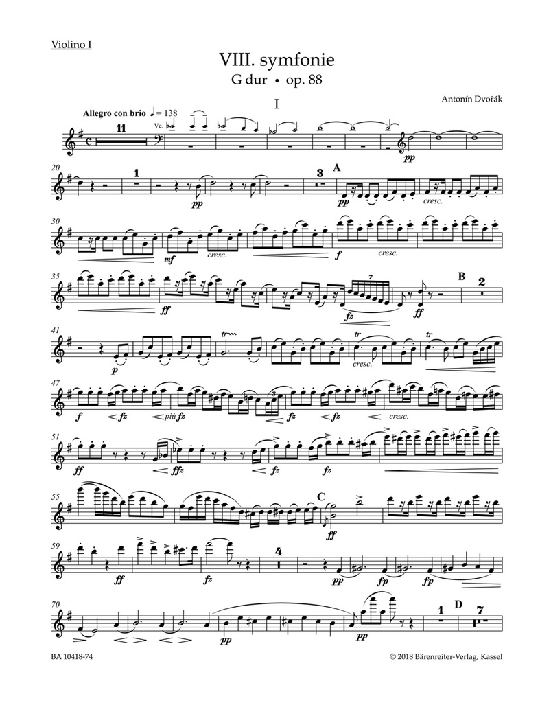 Symphony No.8 G major, Op.88 (Full score, Urtext edition)