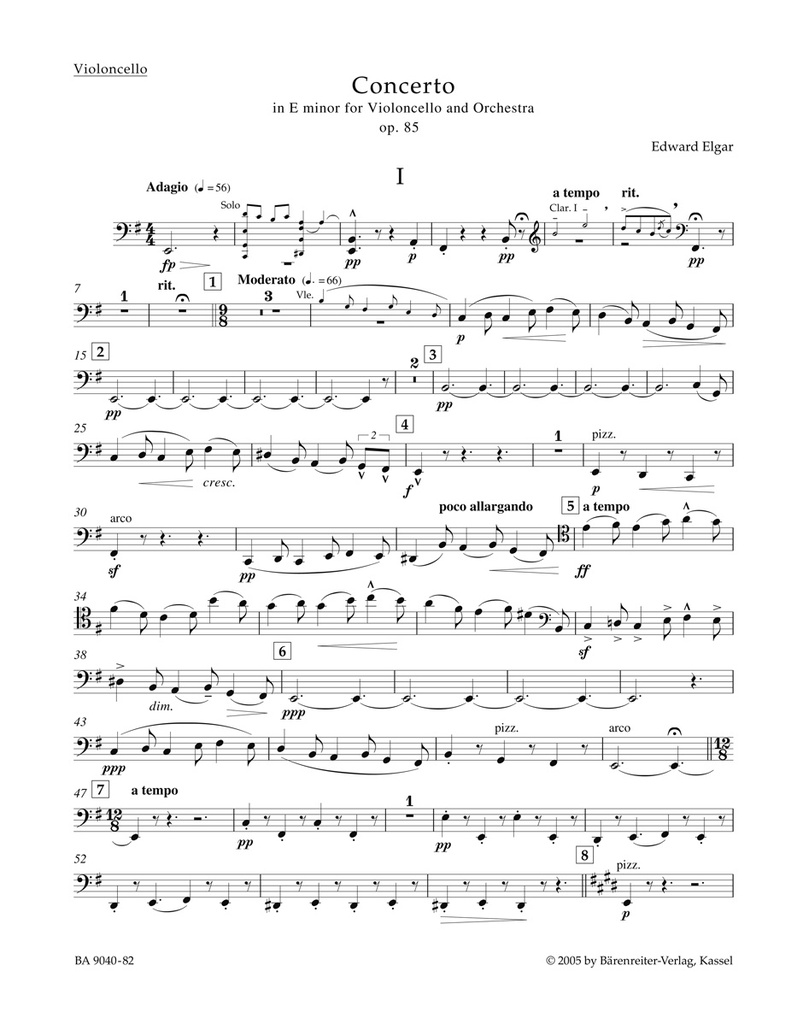 Concerto for Violoncello and Orchestra E minor, Op.85 (Cello)