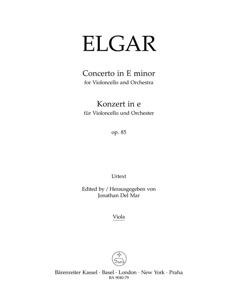 Concerto for Violoncello and Orchestra E minor, Op.85 (Viola)