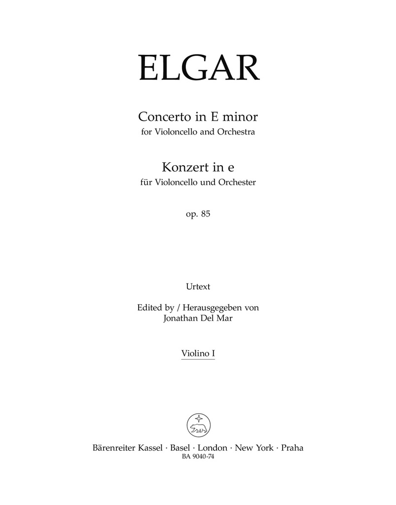 Concerto for Violoncello and Orchestra E minor, Op.85 (Violin 1)