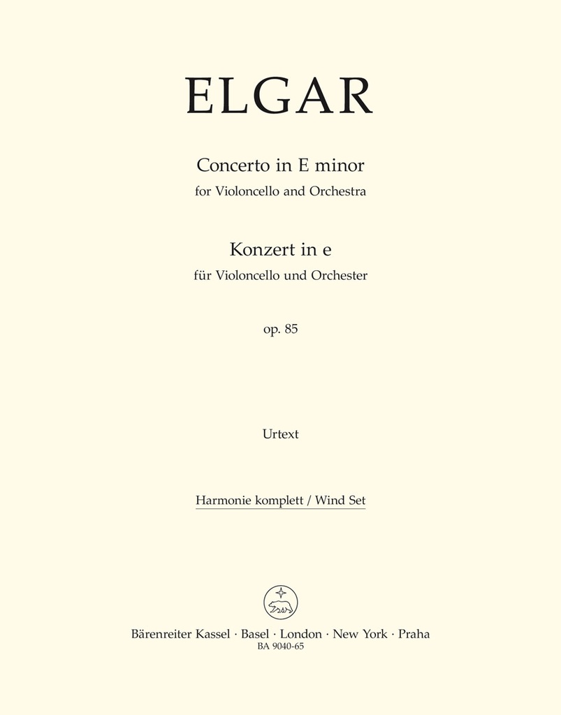 Concerto for Violoncello and Orchestra E minor, Op.85 (Wind parts)