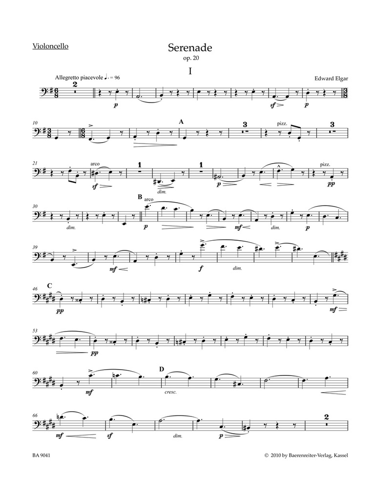 Serenade for Strings, Op.20 (Cello)