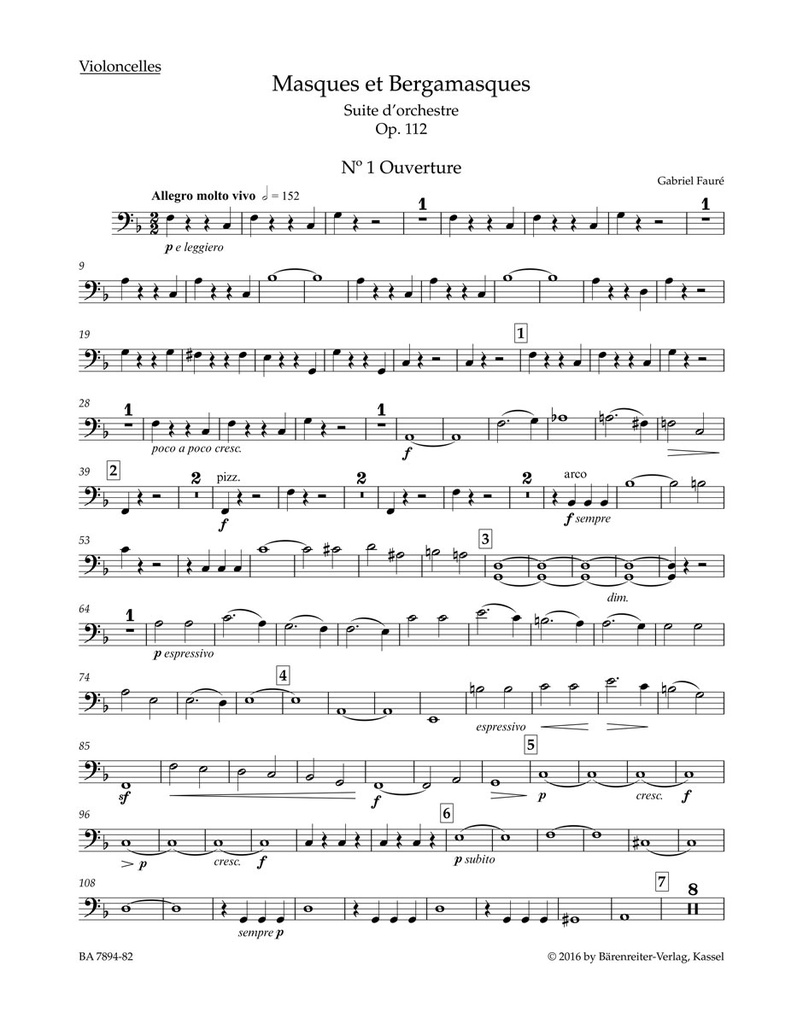 Masques et Bergamasques, Op.112 (Cello)
