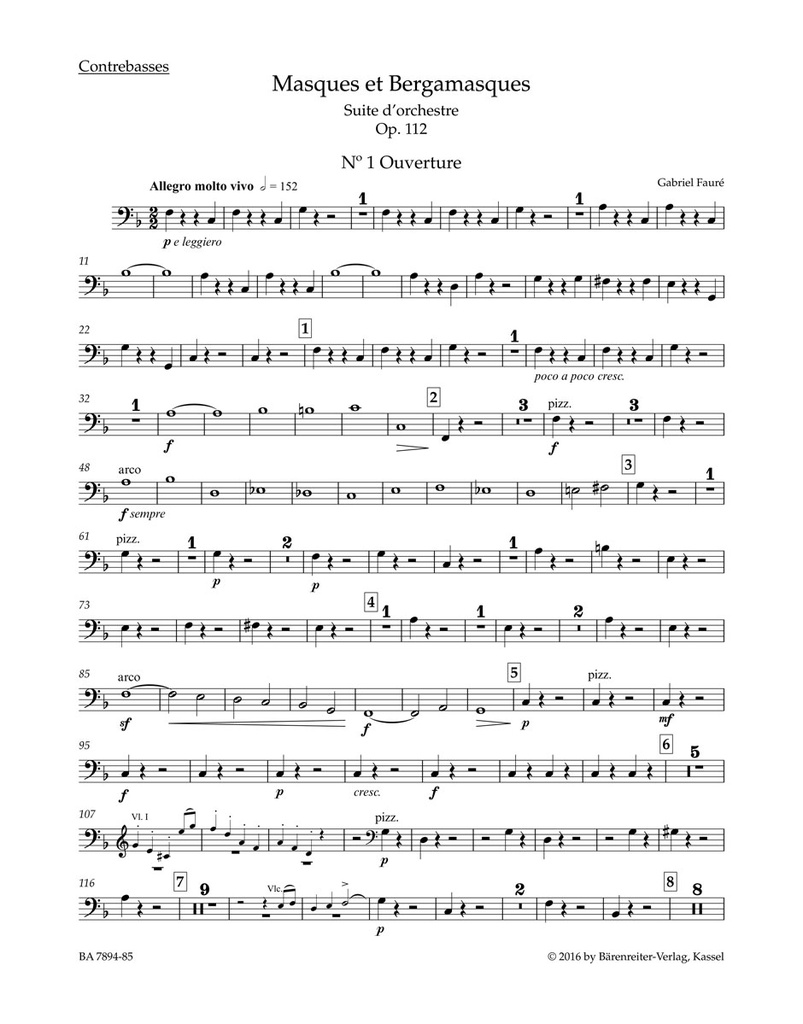 Masques et Bergamasques, Op.112 (Double bass)