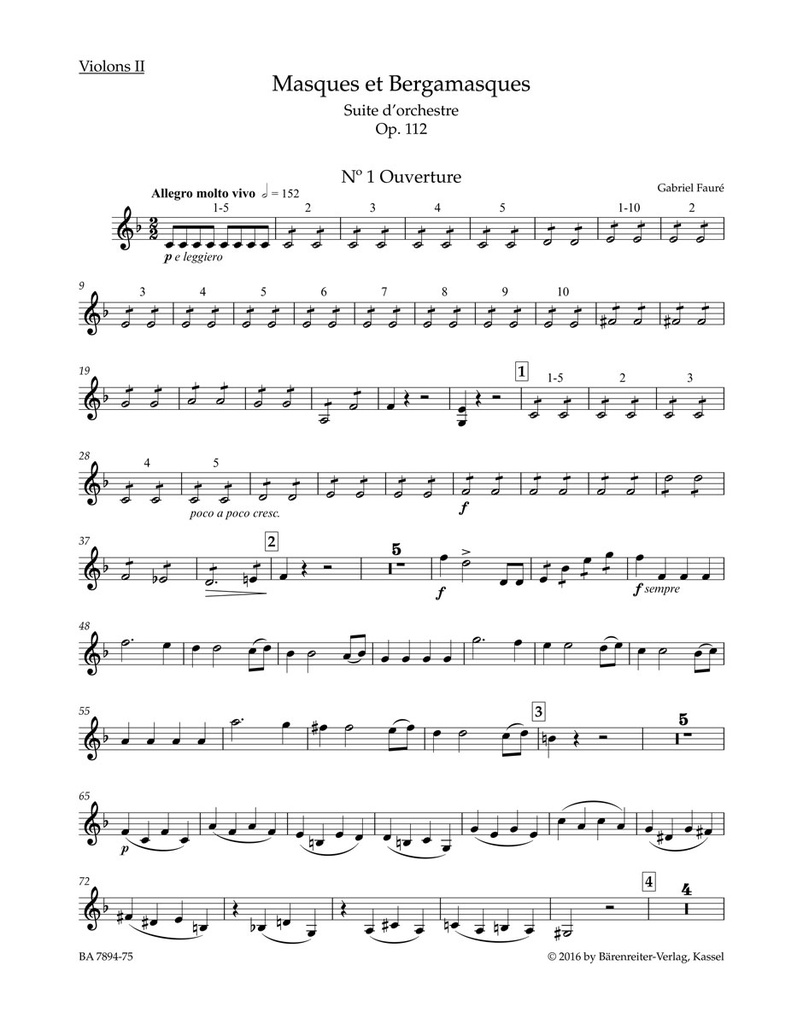 Masques et Bergamasques, Op.112 (Violin 2)