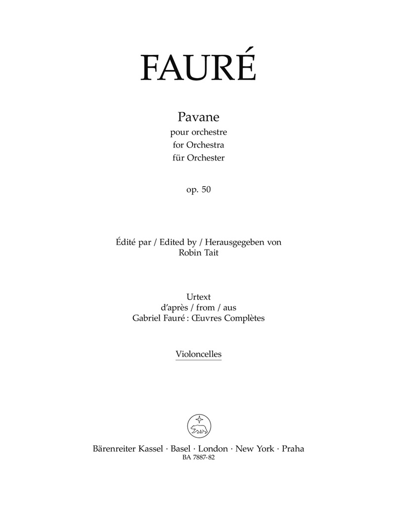 Pavane for Orchestra, Op.50 (Cello)