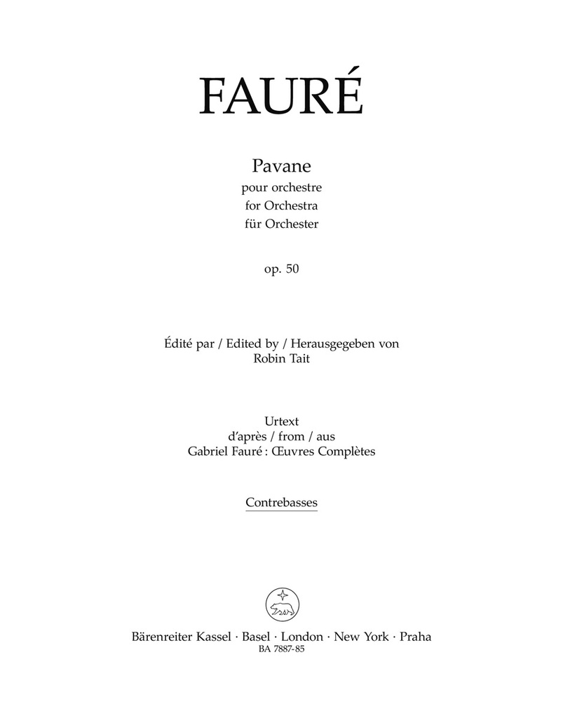 Pavane for Orchestra, Op.50 (Double bass)