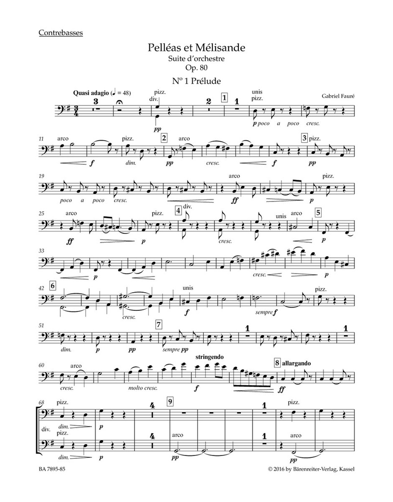 Pelleas et Melisande, Op.80 (Double bass)