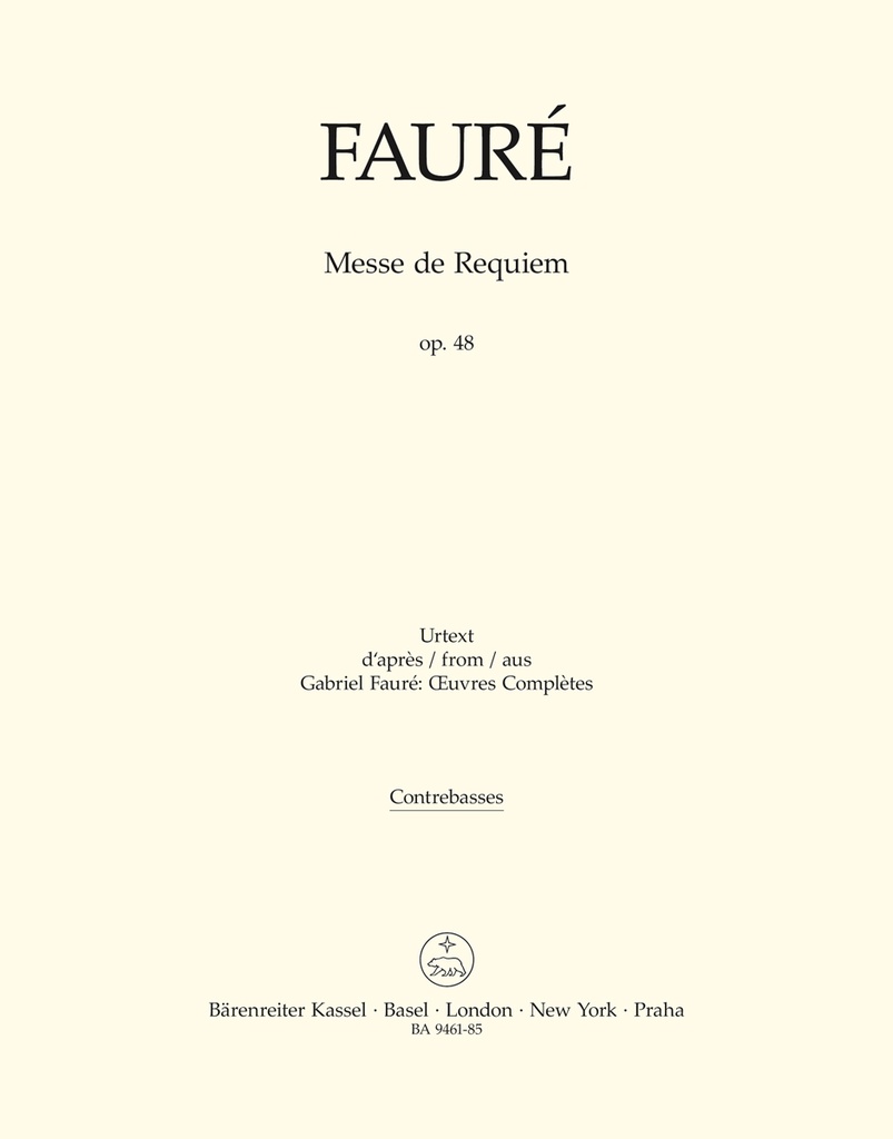 Requiem, Op.48 (Version of 1900) (Double bass)