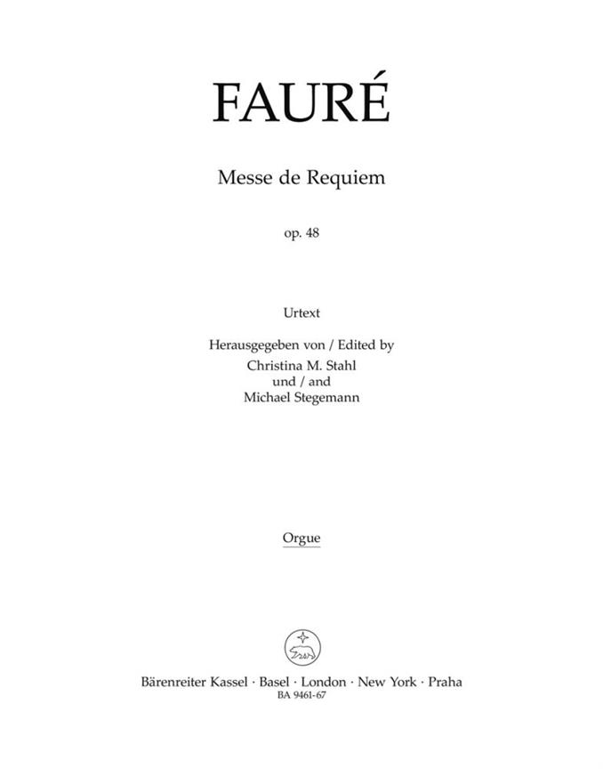 Requiem, Op.48 (Version of 1900) (Organ)