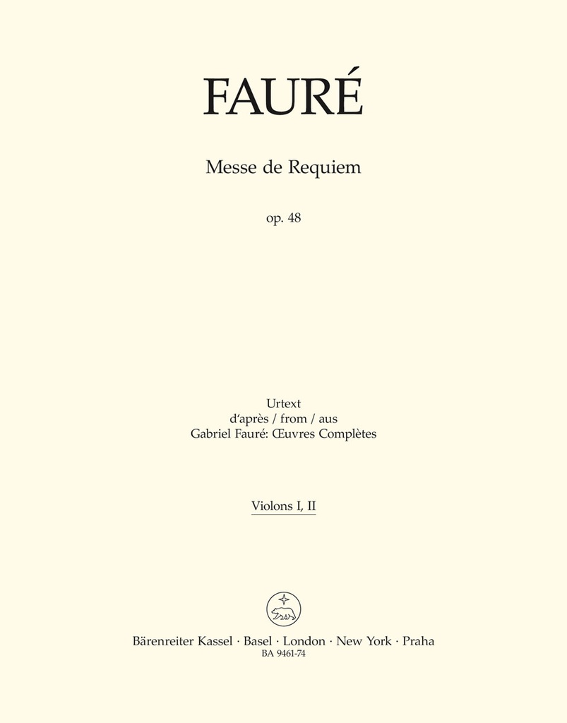 Requiem, Op.48 (Version of 1900) (Violin parts)