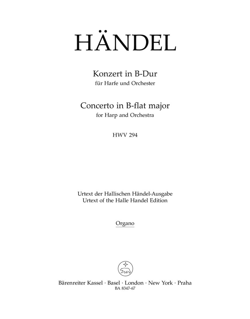 Concerto for Harp and Orchestra B-flat major, Op.4/6, HWV.294 (Organ)