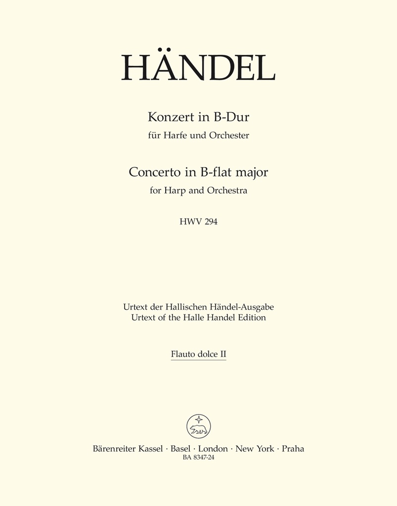 Concerto for Harp and Orchestra B-flat major, Op.4/6, HWV.294 (Recorder 2)