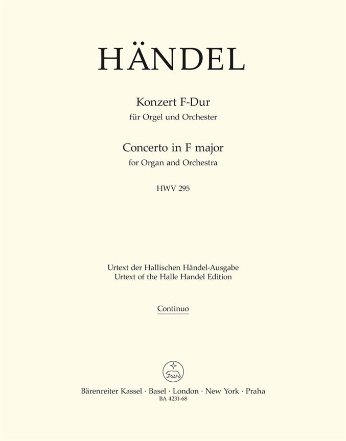 Concerto for Organ and Orchestra No.13 F major, HWV.295 'The Cuckoo and the Nightingale' (Basso continuo )