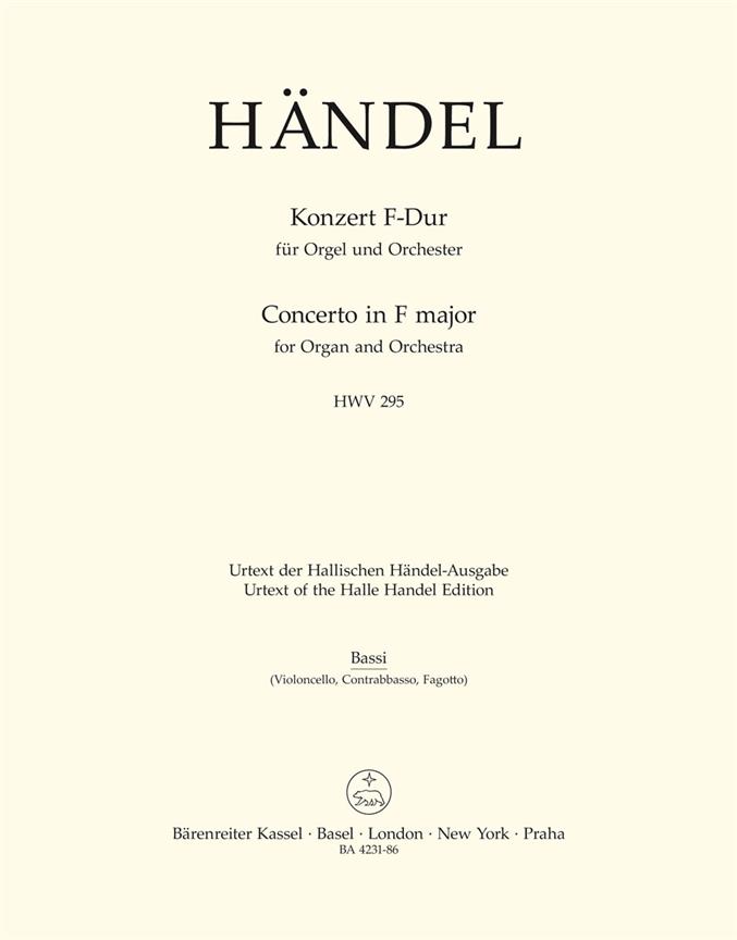 Concerto for Organ and Orchestra No.13 F major, HWV.295 'The Cuckoo and the Nightingale' (Cello / Double bass)